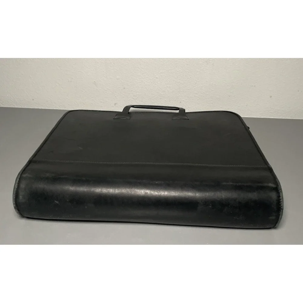 Vintage Cole Haan Black Leather Briefcase Organizer Attaché Laptop Bag